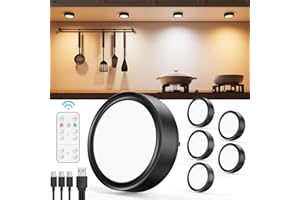 VLOEE Eclairage LED Vitrine Sans Fil Rechargeable USB, Noir 2400 mAh Spot LED Batterie avec Telecommande Lampe de Placard Tactile Lumiere Armoire Lampe Cuisine Sous Meuble a Pile Veilleuse Autocollant