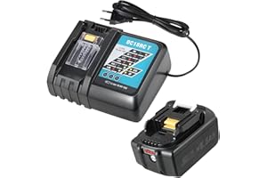 Ersatz akku 5500mAh BXOXD 18V 5500mAh 18V Akku Ersatzakku mit DC18RC Ladegerät Kompatibel mit BL1860 BL1860B BL1855 BL1855B BL1850 BL1850B BL1860B DC18RC