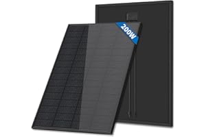 FIREFLY ENERGY Módulo Solar 200W, Panel Solar Fotovoltaico Monocristalino de 200 Vatios para Autocaravana, Sistema de Balcón, Vivienda de Jardín, Barco