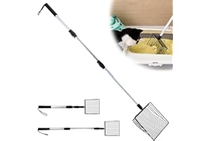VEGOATY Edelstahl Einstellbare Hühnerschaufel: Mit Sieb & Langem Griff – Hühnerstall-Zubehör, Dehnbarer Langer Griff Für Reinigung Von Kot & Sand, Hühnerstreu Schaufel (Chicken Poop Scooper)