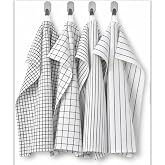 Ikea RINNIG &Ccedil;ay Havlu, Beyaz/Koyu Gri/Desenli, 18x24 (45x60 cm)