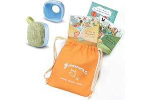 MAIASAURA Coffret Cadeau Boite à Histoires et Musique pour Enfant Maïa Plus avec 200 Titres Inclus | Une Coque de Protection, Un Sac et 3 Livres | Comptines, Histoires, Berceuse | 10H d'écoute