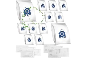 CELBERENA 12 Sacchetti per Aspirapolvere Miele con 4 Filtri GN 3D Classic C1, Complete C2 C3, S400i / S600 / S800 / S2000 / S5000 / S8000 Serie, Sacchetto per la polvere