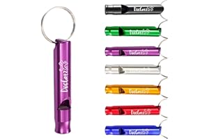 DogCatz Loud Dog Whistle Training, Pet Puppy, Cat, Dogs Trainer Whistles Device, for Obedience, Recall, Stop Barking, Metal No Frills Range: Red, Black, Purple, Blue, Gold, Silver, Green