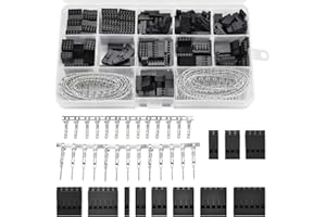 PERFETSELL 620 PCS Connector Kit 2.54mm Pitch JST SM 1 2 3 4 5 6 Pin Crimp Housing Connector with Wire/Cable Connectors Male Female Crimp Pins Adaptor Assortment Kit in Clear Box