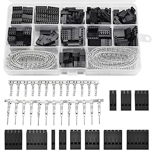 PERFETSELL 620 PCS Dupont Connector Kit 2.54mm Pitch JST SM 1 2 3 4 5 6 Pin Crimp Housing Connector with Dupont Wire/Cable Connectors Dupont Male Female Crimp Pins Adaptor Assortment Kit in Clear Box