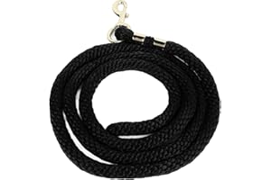LUQEEG Lunge Line for Horses, Horse Lunge Line with Secure Snap, Heavy Duty High Tensile Horse Rope Lunge Line, Horse Training Rope for Equestrian Training, Daily Traction (Black)
