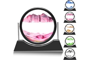 Liangding Pittura di Sabbia che Scorre, Immagine di Sabbia in Movimento 3D, Paesaggio di Sabbia Sabbia Scintillante Decorazione di Casa e Ufficio, Regali per Bambini Adulti (Rosa,7 Pollici)