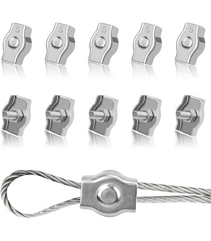 Câble Acier Galvanisé 30m – 6x19 6mm Avec 4 Serre-Câbles Et 2 Cosses Cœur, Pour Bateau, Clôture Et DIY