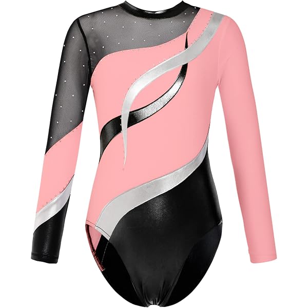Justaucorps Gymnastique Homme Strass Manches Longues - Combinaison Patinage Artistique Danse Ranrann