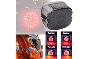 JMTBNO Feu Arrière LED pour Moto Feu de Freinage Clignotant Intégré Feux Arrière Noirs Fumés Compatible avec Dyna Sportster 883 1200 Road King Electra Glide Softail