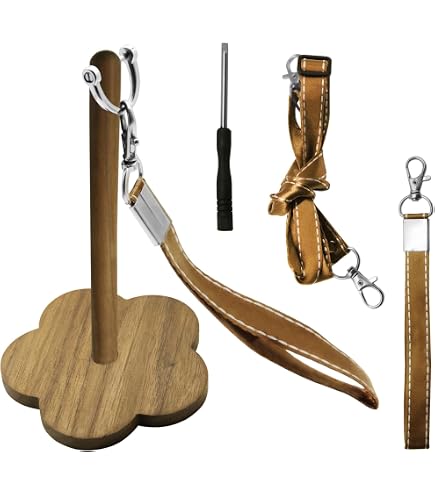 Supporto per filo da polso in legno, portatile, con rotazione a 360