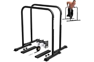 GORNATION Premium Dip Bars, Träningsutrustning för Calisthenics & Fitness med justerbara och halkfria fötter, Träningsstänger för hem och utomhus