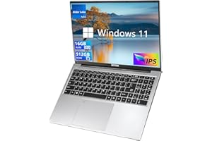 FUNYET Ordenador Portatil 16'', PC Portatil Windows 11 Pro, Computadora Portatil N95 CPU 1920 × 1080P IPS FHD Pantalla Laptop 16GB 512GB SSD USB Bluetooth Mini HDMI WiFi de Teclado Retroiluminado