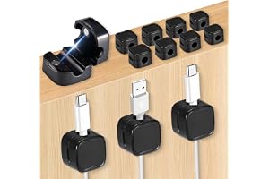 12 stycken magnetiska kabelhållare kabelorganiserare kabelhantering självhäftande kabelhållare för skrivbord, nattduksbord, l