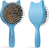 Hårborste, BESTOOL liten resa hårborste för kvinnor, män eller barn, trä småbarn vildsvinborste med nylonstift för att reda u