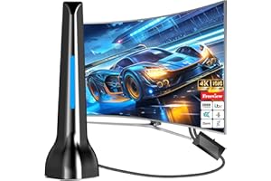 DGUPSP TV Aerial, Freeview Indoor TV Aerial with 500+ Miles Range, 360° Reception TV Antenna Indoor with Signal Booster, indoor aerial for tv Magnetic Base, Support 4K 1080P VHF/UHF/DAB Radio and All TV