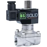 U.S. Solid Electric Solenoid Valve Stainless Steel 1/2" 220V AC Normally Open VITON for Water, Air and Oil, G Thread
