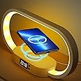 Lampade da Comodino con Ricarica Wireless, Lampada da Scrivania con Porta USB e Orologi, 5 Modalità di Colore Dimmerabile Lam