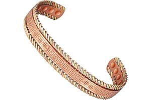 EnerCoppeX Bracelet en cuivre magnétique pour hommes et femmes, bracelet en cuivre pur magnétique, bracelet en cuivre pur avec 8 aimants