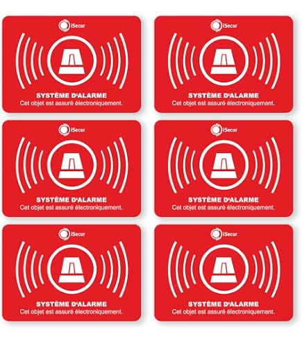 Lot De 8 Autocollants "Voisinage Surveillance" — 5x5 Cm — Stickers De Sécurité