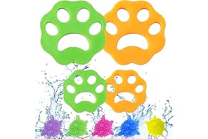 TUOFANG 4 Piezas Depiladora de Mascotas, Bolas de Lavandería de 5 Piezas, Lavadora Bola de Lavado, Atrapa Pelos Lavadora, Recogedor de Pelo Pegajoso Removedor de Pelo de Mascotas Reutilizable Para Lavadora