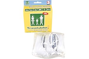 CARE PLUS TRAVELJOHN - WC portatile in carta da 800 cc monouso per uomo, donna e bambino, confezione da 3 pezzi, 25880