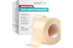 QLIGES Pansements HydrocolloïDes En Rouleau Pour Le Soin Des Plaies - DéCoupables à La Taille SouhaitéE, Favorisent La Cicatrisation Naturelle, Absorbent L'ExcèS D'Humidité, ImperméAbles (5 Cm X 3,6 M)