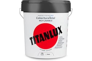 Titanlux Cobertura Total pintura para paredes Blanco, 4 l (Paquete de 1) - bidón