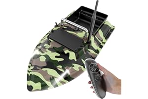 Charocean 500m Ferngesteuert Futterboot Angeln 10400mAh Nachtangeln Fischköder Köderboot mit LED-Navigator-Licht, Fernbedienung Futterboote Bait Boat Ferngesteuertes Köderboot (Tarnfarbe)