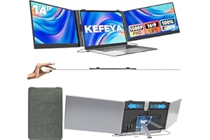 KEFEYA 14” Laptop Bildschirm Erweiterung, 100% sRGB FHD 1080P Laptop Screen Extender, Laptop Monitor Erweiterung für Laptop 13-17,3" mit USB-C/HDMI, Plug & Play für Windows/Mac/Android/Switch/PS5