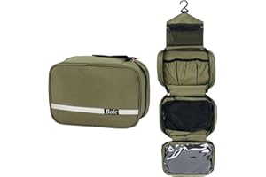 Boic Kosmetyczka do zawieszenia, podróżna kosmetyczka, dla kobiet i mężczyzn, z 4 przegródkami, swobodna kosmetyczka na kemping, Oxford, dla dziewcząt, zielony, 24 x 10 x 15cm, podróże, biznes