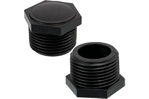 AERZETIX - C75020 - Set di 5 tappi maschio 1" da avvitare per tubo irrigazione sistema gocciolante - pressione max 10 bar - in polietilene - raccordo copertura circuito irrigazione