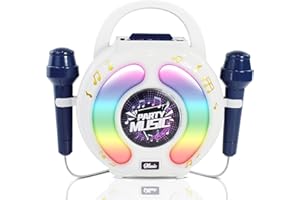 BAKAM Karaoke Machine for Kids Age 4-7 with 2 Microphones, Play Microphone for Kids Ages 3-5, Toddler Microphones Toy for Singing Great Boys Girls Birthday Gift