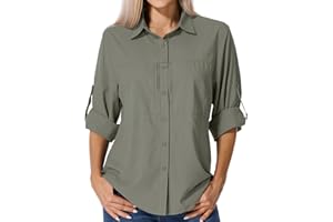 Asfixiado Shirts Damen UV Shirt UPF 50+ Safari Kleidung Wanderbluse Damen Hemdbluse Outdoor Atmungsaktiv Quick Dry Sonnenschutz Langarmshirt Bluse