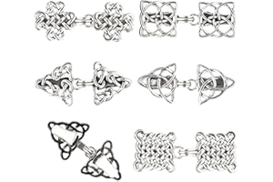 YASMOUS Pack of 5 Sweater Clasp Clips, Vintage Sweater Shawl Clips Metal Cardigan Clip, Vintage Collar Dress Clips, Silver Sweater Clips Retro Cape Clips, Clasps for Women