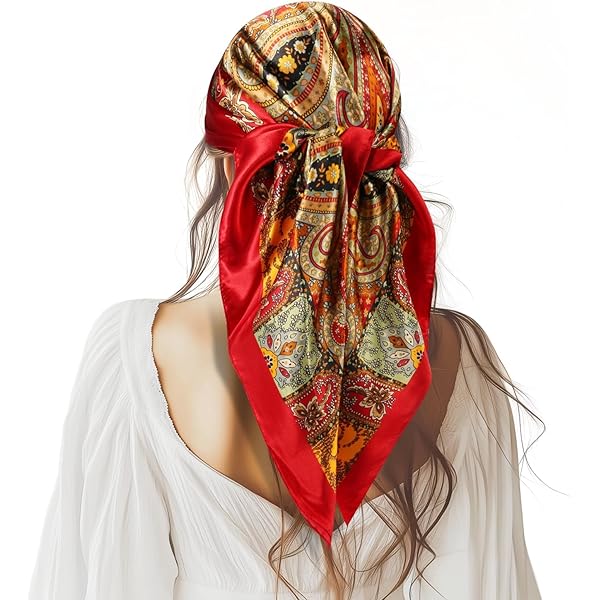 Sciarpa Bandana 90x90 Cm In Raso - Foulard Donna Verde Militare, Multiuso - Foto 10