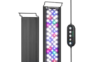 AQQA Luce Acquario LED, 24/7 Ciclo di Illuminazione per Acquario, Luce per Acquario con Timer, DIY modalità, Regolabile per Acquario con Piante da 30-45cm, 14W