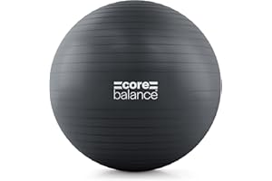 Core Balance Gym Ball- Palla da Palestra in Materiale Resistente- Esercizi Fitness Yoga Gravidanza -Anti Scoppio- Anti Scivolo- 55cm 65cm 75cm 85cm- Pompa rimozione Inclusi