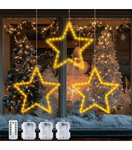 Stella sospesa in legno a led ø 55 cm decorazioni natalizie da interno