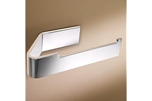 DESIGNFABRIK HAMBURG Design Hambourg Porte Papier Toilette sans Percer I Support Papier Toilette Salle de Bain Mural Auto Adhésif I Porte-Rouleau Papier WC (Chrome, sans étagère)