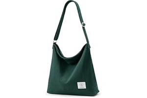 KALIDI FANCY FOREST KALIDI Women's Thickened Corduroy Tote Bag with Zip Waterproof Shoulder Bag with Pockets Casual Crossbody Handbags with Adjustable Shoulder Straps for School, College, Work