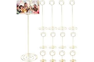 AUGENSTERN 24 Pcs Table Number Holders 8.75/3.35/2 Inch Wedding Table Name Card Holders Memo Note Photo Stand Clips Picture Table Stand Holders Place Card Holder for Wedding Party Restaurant Office Home Decor