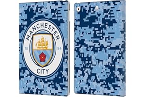 Head Case Designs Officially Licensed Manchester City Man City FC Brick Bluemoon Digital Camouflage Leather Wallet Case Compatible With Apple iPad 10.2 2019/2020/2021