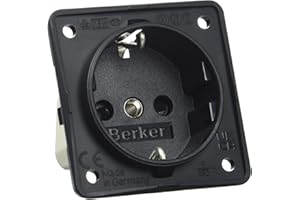 BERKER Hager - Toma schuko protección infantil+tornillo negro mate