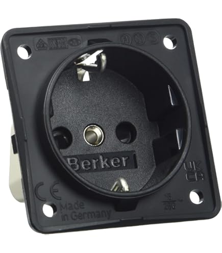 Enchufe Schuko Berker Enchufe Schuko Marrón Mate Berker Integro