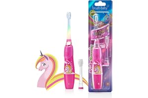 Brush-Baby Baby KidzSonic - Spazzolino elettrico per bambini e bambini dai 3 anni in su (unicorno), 1 pezzo (confezione da 1)