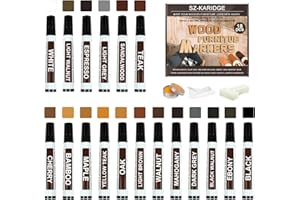 Möbelreparaturset -18 Farben Laminat Reparaturset - Neues Upgrade Holzkratzer Reparaturset mit Bienenwachs Möbelpolitur, Holzmarker Stifte für Kratzer, Flecken - Wiederherstellung von Holzboden