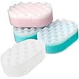 Pack of 12 Massage Sponges for Men and Women - Exfoliating Bath Sponge for Adults and Kids - Perfect for Body Scrubbing in The Shower