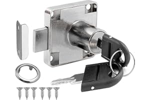 Litensh Nockenschloss mit Schlüssel gleich, Sicherheit Schrankschloss Schubladenschloss Möbelschloß Briefkastenschloss Aufschraubschloss Möbelschloss Zylinder Hebelschloss Spindschloss Silber